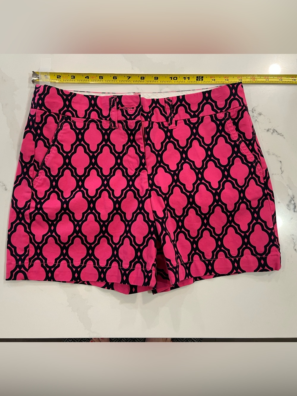 crown & ivy Pink and Black Printed Shorts